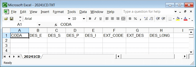 Excel: TXT file content