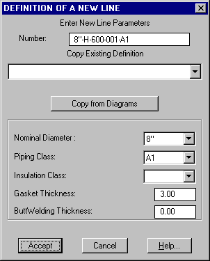 New Piping Line definition