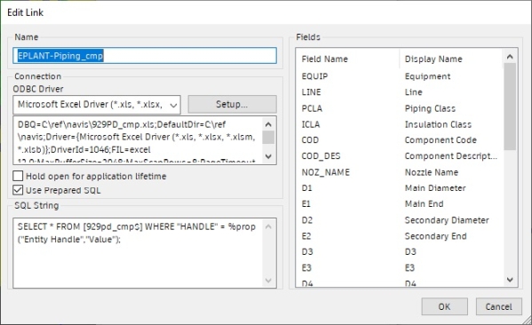 Asociar datos EPLANT con Archivos XLS: definicin
