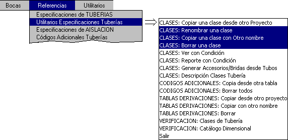 Utilitario de clases: Opciones