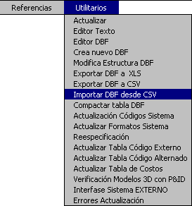 Importar DBF desde CSV