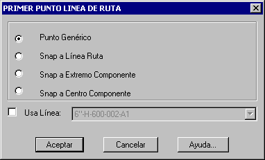 Ruteo de lneas: seleccin primer punto