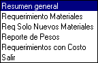 Opciones en Reportes de Requisiciones