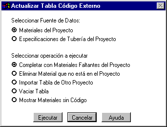 Llenado Tabla Definicin Cdigo Externo