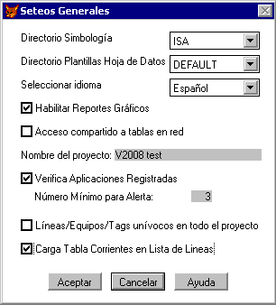 Configuracin de Proyecto: Carga Corrientes